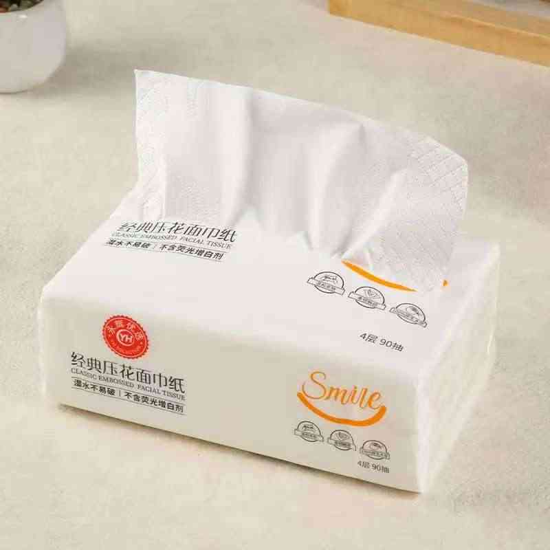 永辉四层面巾纸90抽原生木浆不易破