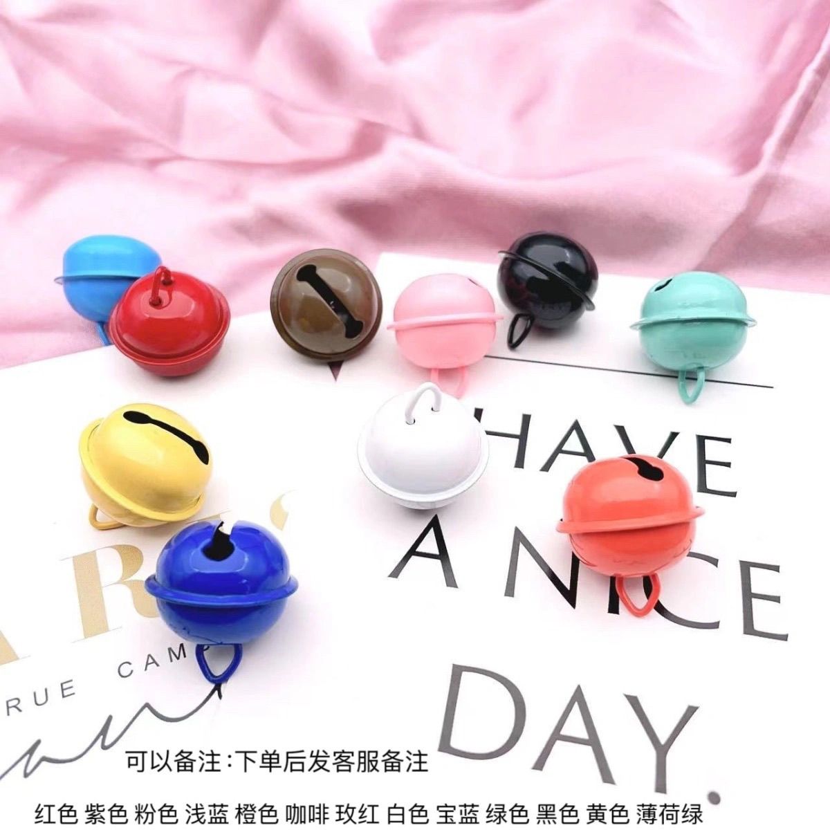 22mm彩色钥匙铃铛diy挂件电镀卡通宠物小铃铛挂饰